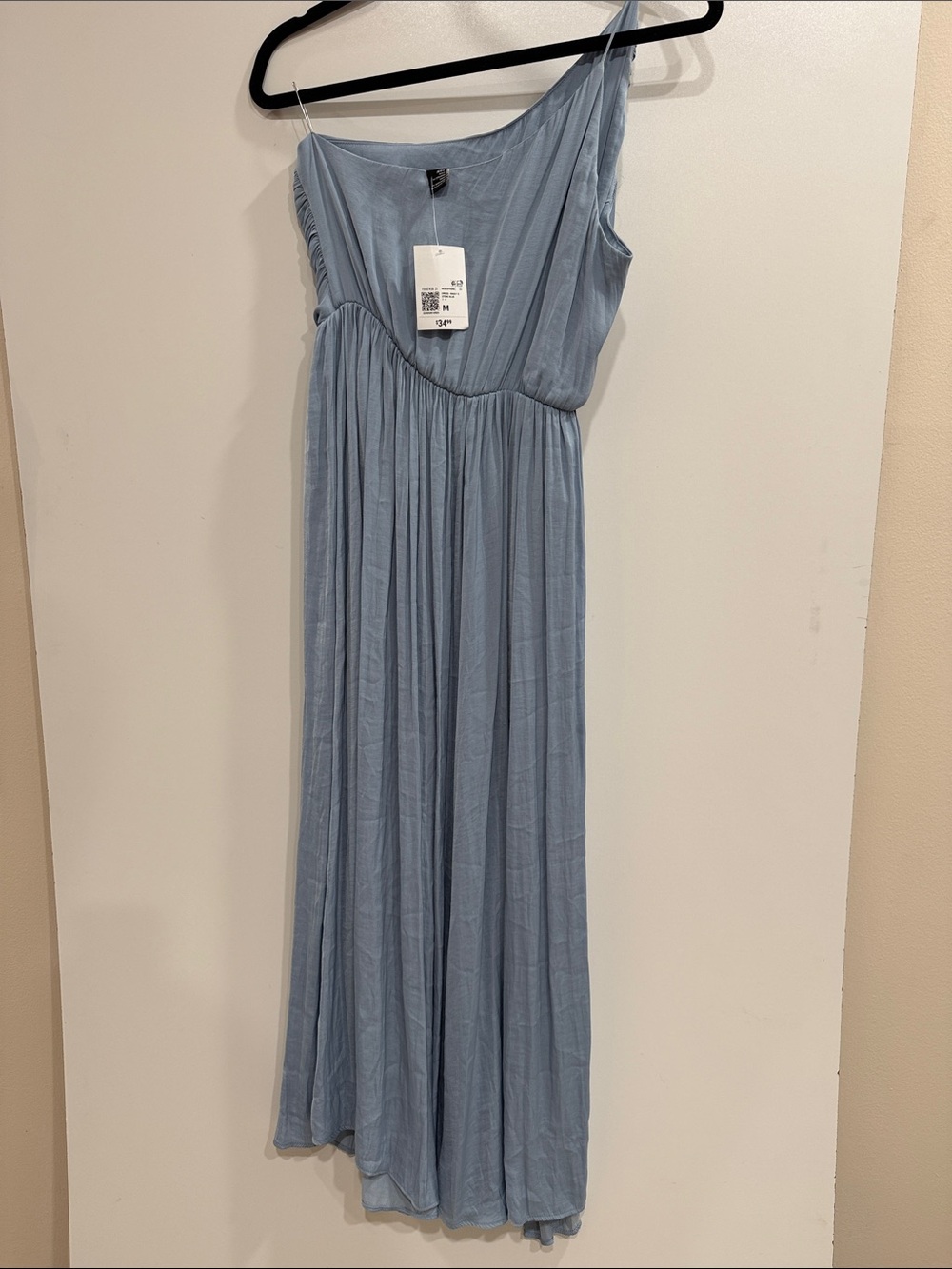Light Blue One-Shoulder Maxi Dress - Picture 3 of 5
